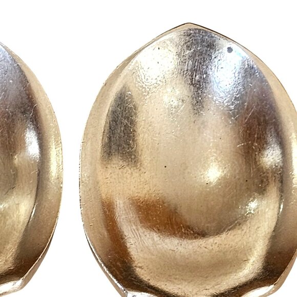 2 Reed Barton Kings Soup Spoons 6" vintage scrolls flourishes no anchor flatware - Picture 5 of 7